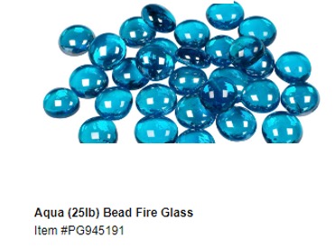 Bead Fire Glass Aqua Blue