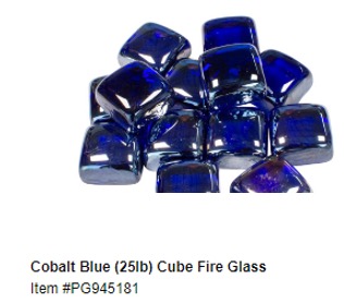 Cube Fire Glass Cobalt Blue