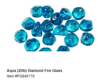 Diamond Fire Glass Aqua Blue