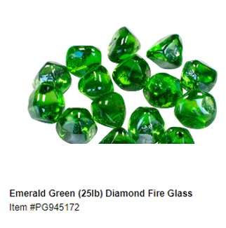 Diamond Fire Glass Emerald Green